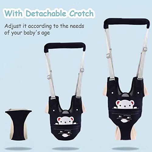 Ocanoiy Baby Walking Harness Handheld Baby Walker Assistant Belt Toddler Infant Walker Safety Harnesses Standing Up Walking Learning Helper With Detachable Crotch for 9-24 Month (Dark Blue) - Image 5