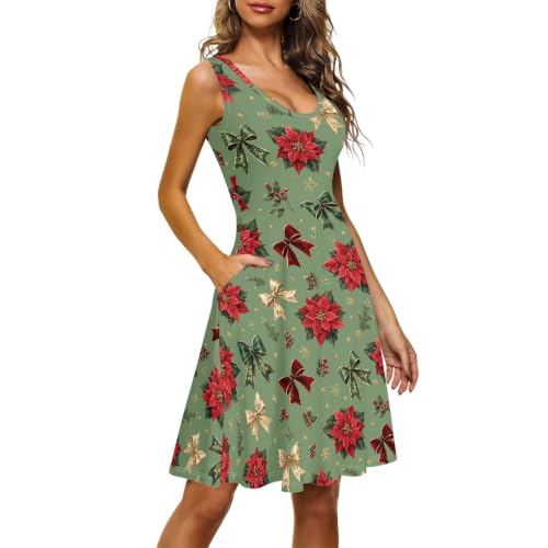 Image of TOADDITDO Womens Summer Sleeveless Tank Dress with 2 Side Pockets XS-4XL Plus Size