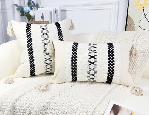 Drnou 07-XI-DANWANG-HEI-12X20 Boho Lumbar Pillow Covers 12X20,Cute Pillow Cover thumb #1