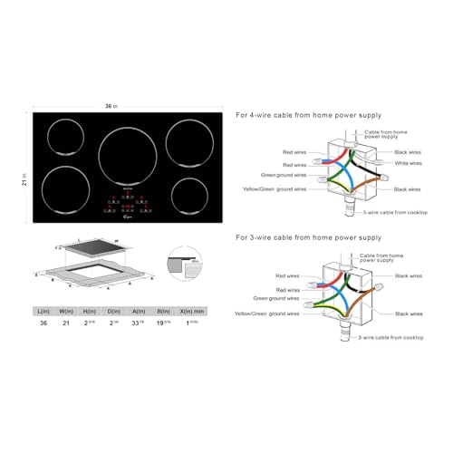 Image of Empava 36 inch Built-in Electric Induction Cooktop with 5 Elements Power Boost Burners in Black Vitro Ceramic Glass
