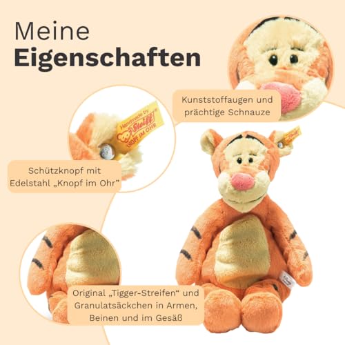 Steiff Kuscheltier Disney Originals Tigger aus Winnie Puuh, Süßes Stofftier, Kinder, Jungen & Mädchen, Friends, 30 cm, Orange, 024535