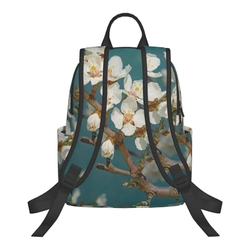 Casual Backpack for Women Men Almond Blossom Lightweight Daypack Large Capacity Nurse Bag3