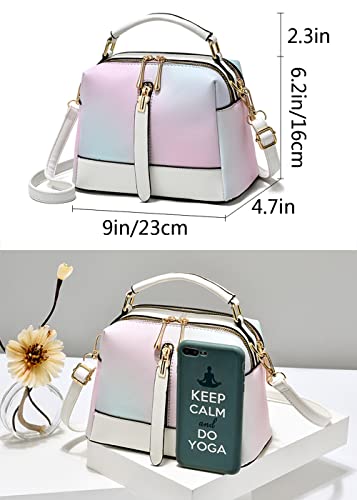 Women Small Top-handle Bag Texture Multicolor Crossbody Bags Shoulder Bag Purse3