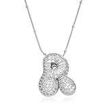 KELMALL Collar chapado en oro con inicial de burbujas de circonita cúbica para mujer, collar con colgante de letra de globo de diamantes de imitación, elegante regalo de joyería personalizado