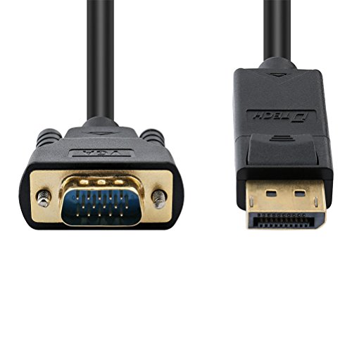Dtech Displayport To Vga Cable 10Ft, Dp Male To Male Cord Adapter With Gold Plated Connector (Black, 10 Feet) #TOP2
