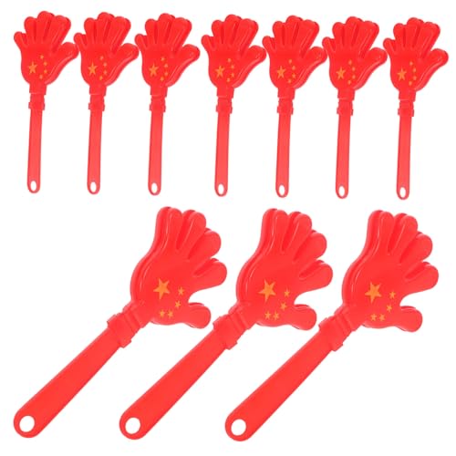 FONDOTIN 10 Stück Handklöppel Abs Kunststoff Bunt Laute Party Krachmacher Für Festival Sport Konzert Leichte Jubelklatscher Mit Griff