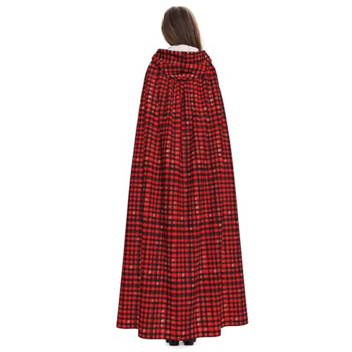 Cape à capuche écossaise longue 190 cm pour masquer une tenue ordinaire - 3