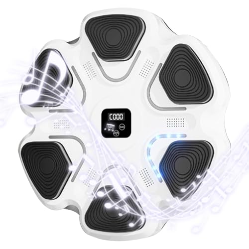 Samuliy Máquina de boxeo electrónica, ejercitador de música de boxeo de pared, entrenador interactivo de boxeo, ejercitador de música inteligente para niños y adultos, entrenamiento de agilidad