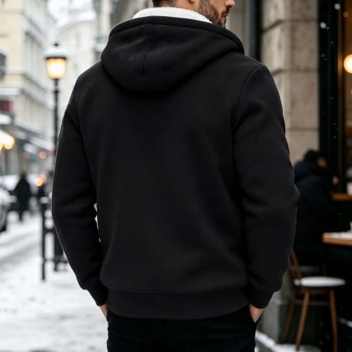 Men's Fleece Jacket Hoodie Sherpa Lined Zip Up Winter Warm Thick Coat - image 2
