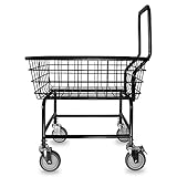 LVP Work Horse Commercial Laundry Cart with Removable Handle 2.85 Bushels (Black, Extra Large)