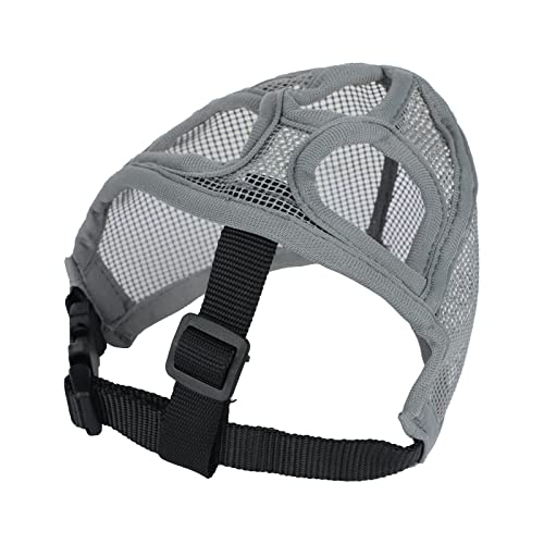 Short Snout Dog Muzzle Mesh Nylon Muzzle To Prevent Biting Barking Shih Tzu Muzzle Soft Breathable French Bulldog Pug Muzzle Training Pets Dog Mouth Cover Mask Adjustable for Large Medium Small Dog - Image 3