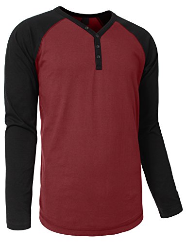 NE PEOPLE Long Sleeve Raglan Tshirt with Button Placket2