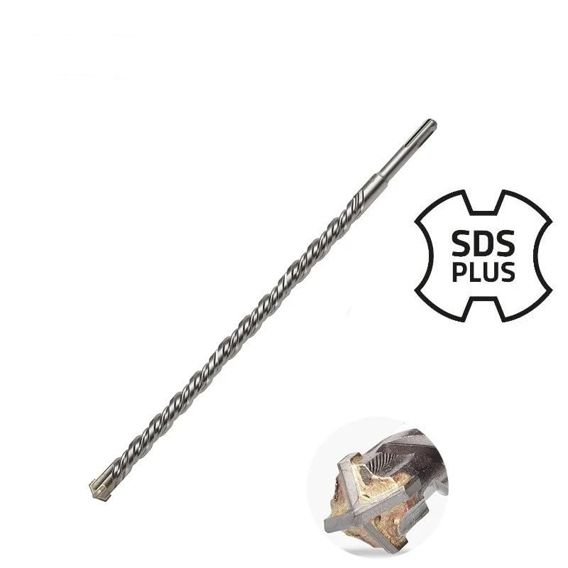 1000mm Extra Long SDS Plus Drill Bit, 32mm Diameter Masonry & Concrete Impact Drill Bit, Heavy-Duty Cross Drill for Hammer Drills, Ideal for Professional & DIY Use