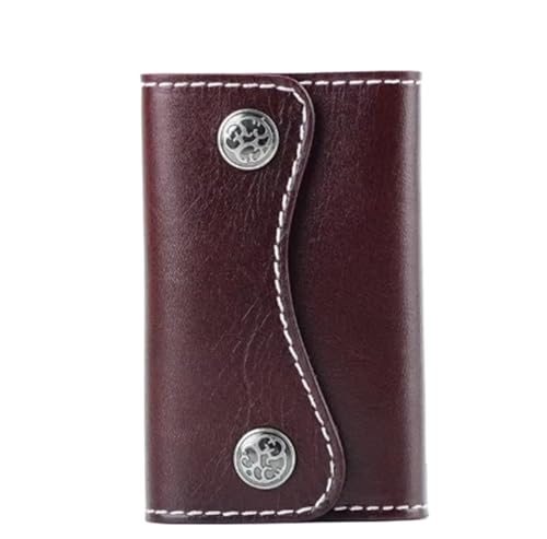 Retro Men's Home Hook Leather Key Storage Bag Card Holder Coin Purse Key Case，A-10.8 * 6.6cm(1)
