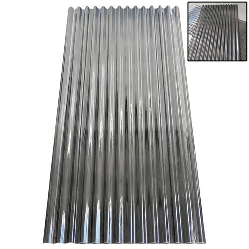 Plaques de toiture ondulées en fibre de verre – Panneau transparent de 1 mm pour serres, revêtements et murs – Facile à couper et à rouler