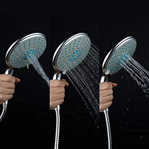 alcachofa de la ducha Cabezal de ducha de mano redondo con ajuste de tercer engranaje, accesorios de baño con rociador de lluvia con acabado cromado