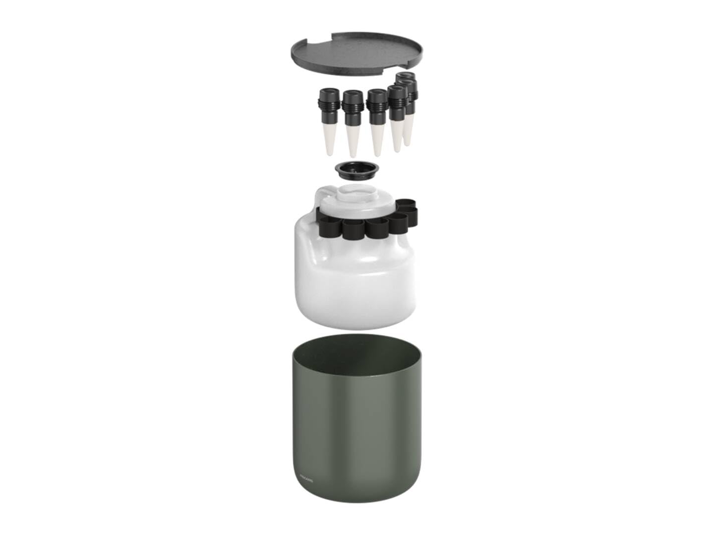 Fiskars Urban Plant Care Sistema di Auto-Irrigazione | Irrigazione Automatica delle Piante, Acciaio Verniciato a Polvere, Verde Scuro/Nero, 1075319