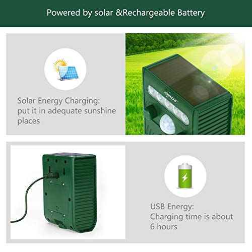 ZOVENCHI 1 Animals, Outdoor Solar Energy with LED Flash, with Motion sen, RC-511