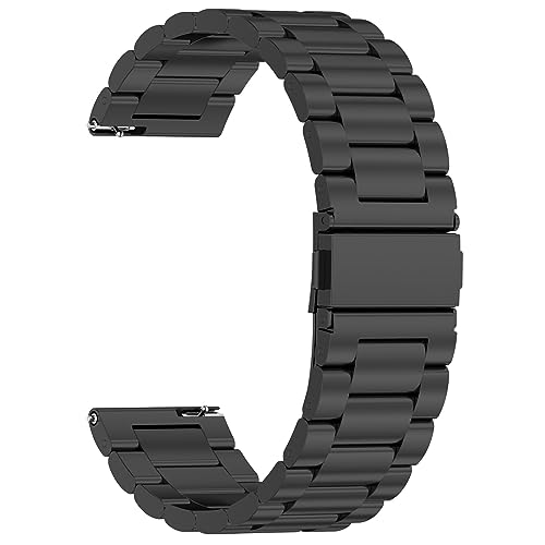 TenCloud Smart Watch Bands Compatible with RUIMEN Smart Watch D1 Solid Stainless Steel Strap Women Men Wristband Metal Watch Link Band for RUIMEN D1 (Graphite Black)