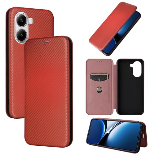 Housse Xiaomi Redmi Turbo 4 étui à rabat premium en fibre de carbone et PC rigide