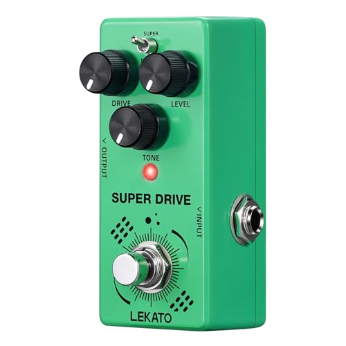 LEKATO Overdrive Guitar Pedal Overdrive Pedal for Electric Guitar with Two Mode SUPER/NORM Mini Analog Pedal Truebypass DC 9V