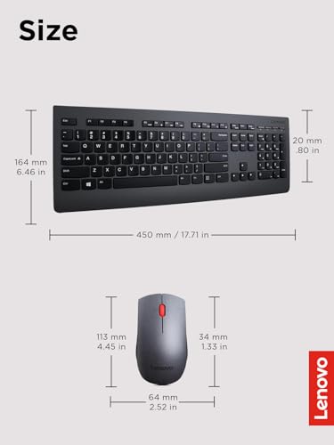 Image of Lenovo This Sleek And Stylish Full-Size Keyboard And Mouse Combo Offers Exceptional Qua