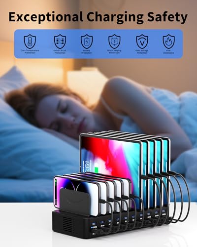 Dywcdnice 270W 20-Port USB-C/USB-A Charging Station with 10 Cables — view 4