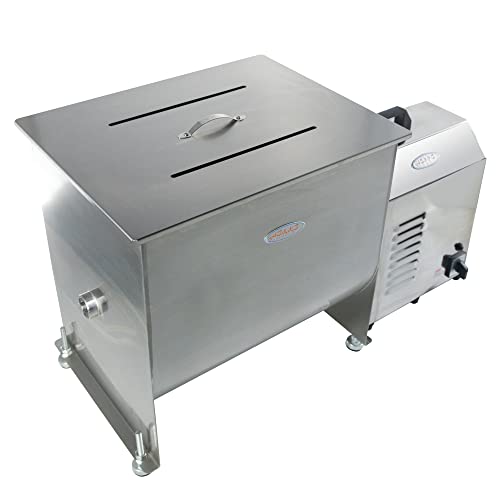 Image of Hakka 60lb /30L Electric Meat Mixer, Stainless Steel 40L Capacity Fixed Tank Commercial Meat Mixer with Motor for Sausage Restaurant Food Processing Equipment