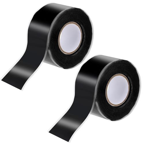 Telooco 2 Rolls Self Fusing Silicone Tape 1in x 10ft Hose Repair Tape Waterproof Heavy Duty and Leak Proof Rubber Hose Tape Self Amalgamating Tape for Emergency Pipeline Repair Grip Tape