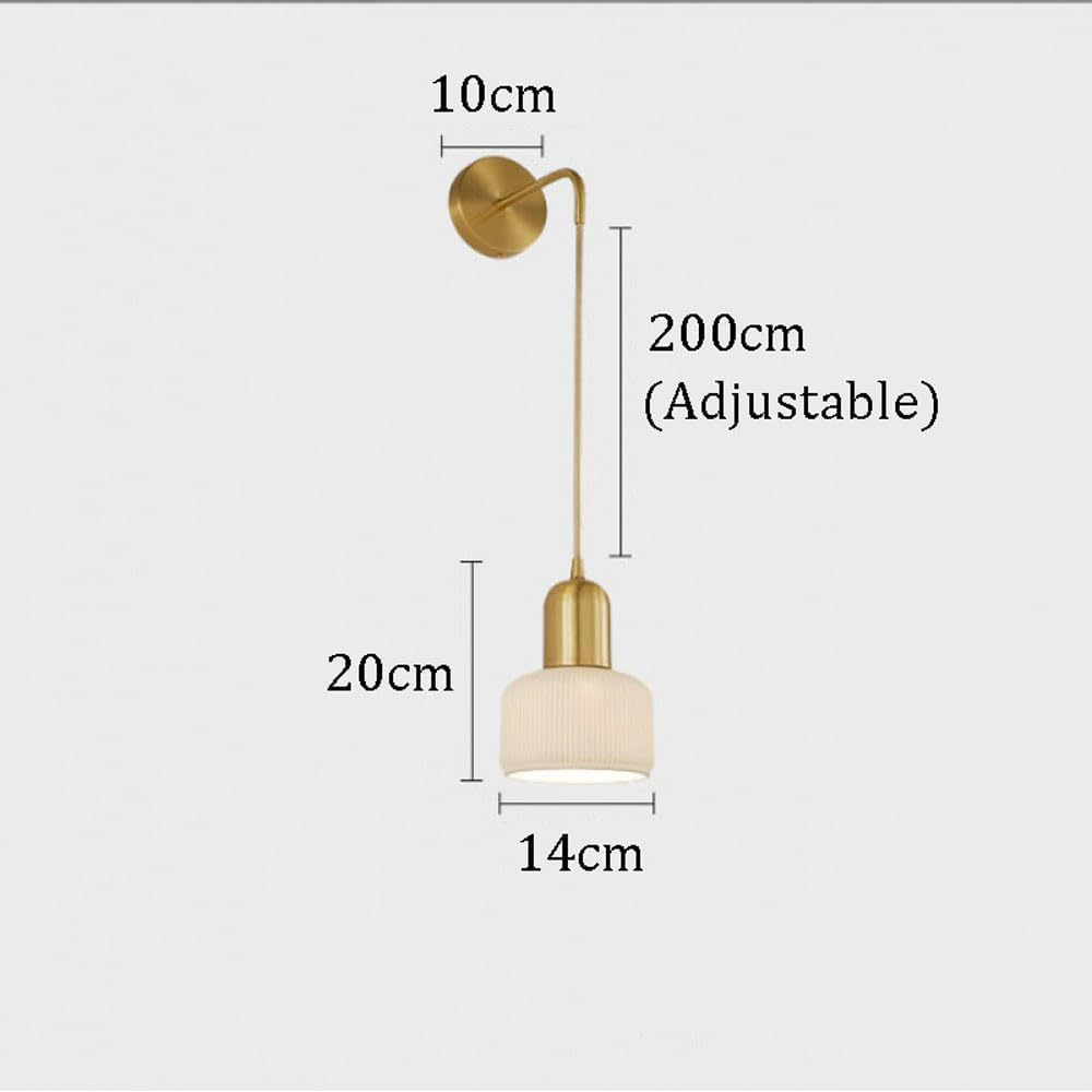 Creative Wall Mount Light Ceramic Shade Adjustable Wall Hanging Lamp for Bedroom Bedside Wall Lights Fixture Modern Home Decoration Wall Sconce for Living Room Eye Protection Coffee Aisle