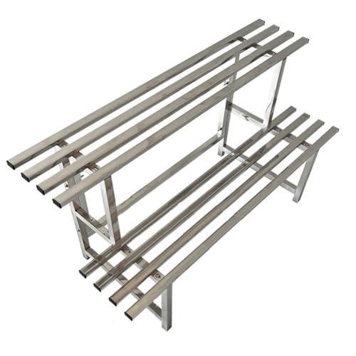 Bilaida ステンレス鋼プランタースタンド 屋内外で錆びることなく長期間使用できます 棚 はしご床置き植木鉢スタンド 安定した高耐荷重 (2段50CM 2枚セット)