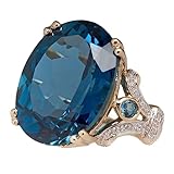 Huge Diamond Ring Bridal Shiny Cubic Zircon Ring Jewelry Gift For Women,Blue,12 Durability and professional Durability and professional