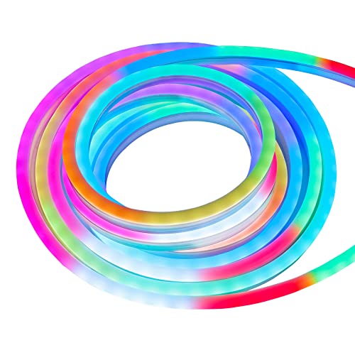 16.4FT Neon Rope Lights, LED Flexible WS2811 RGB Dream Color Chasing Rainbow Strip Lights for DIY Love Girl Planet Cloud Sign Bedroom Indoor Outdoor Wall Party Bars DÃ©cor