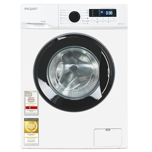 Exquisit Waschmaschine 8kg, Energieeffizienzklasse A, max. 1400 U/Min, 13 Programme, Startzeitvorwahl, Kindersicherung, WA58014-020A weiss
