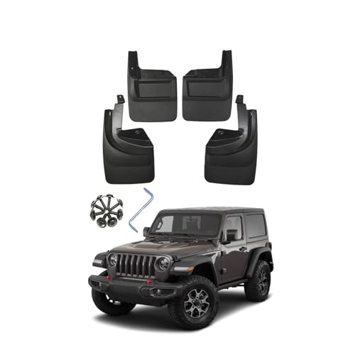 Car Mud Flaps Mudguard for Jeep Wrangler Rubicon 2023-2024 Molded Custom Front and Rear Mudflaps Splash Guards Heavy Duty Flares 4-PC Auto Accessories Kit,Send 1 Car Wash Towel