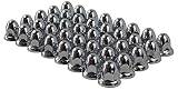JIUXI Chrome Steel 33mm Push-on Bullet Flanged Lug Nut Covers for Semi Trucks (Pack of 40)