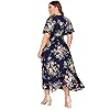 Milumia-Women-Plus-Size-Summer-Floral-Boho-High-Waist-V-Neck-Maxi-Dress Milumia Women Plus Size Summer Floral Boho High Waist V Neck Maxi Dress Blue XX-Large Plus