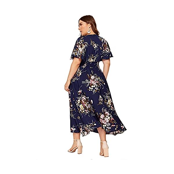 Milumia-Women-Plus-Size-Summer-Floral-Boho-High-Waist-V-Neck-Maxi-Dress Milumia Women Plus Size Summer Floral Boho High Waist V Neck Maxi Dress Blue XX-Large Plus