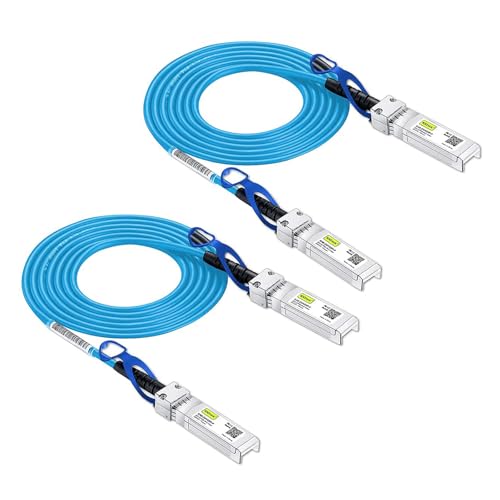 Image of 10Gtek [Blue 25G SFP28 SFP+ DAC Cable - 25GBASE-CR SFP28 Passive Direct Attach Copper Twinax Cable for Cisco SFP-H25GB-CU1M, Ubiquiti, MikroTik, Supermicro and More, 1-Meter(3.3ft), 2-Pack
