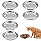 Katzennapf Edelstahl - 6 Stück Edelstahl Teller Katze - 16 cm Futternapf Katzennapf Flach Breit - Katzen-Nassfutternapf Haustier-Futternapf - Edelstahlersatznapf Trinknapf für Katzen Kleine Hunde