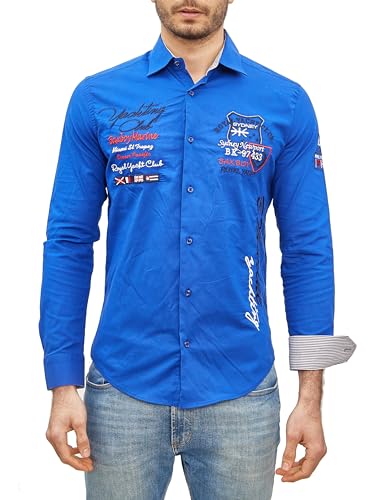 Subliminal Mode Chemise Homme Manches Longues avec Broderie | Coupe Classique | Confortable et Facile à Entretenir | Idéale pour la Ville et Sorties...