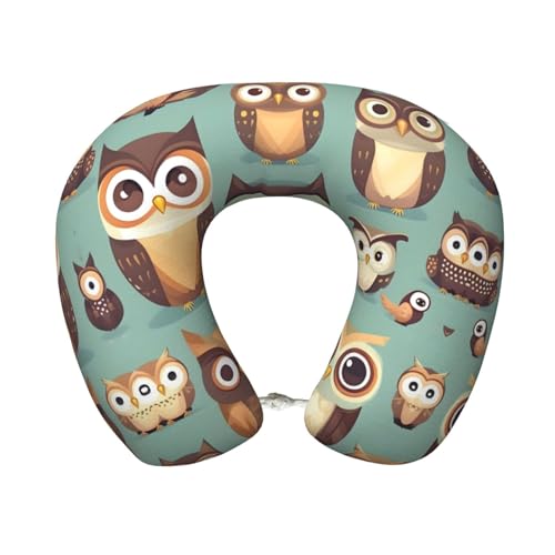 Almohada de Viaje con Diseño de Búhos Animales miniatura 1
