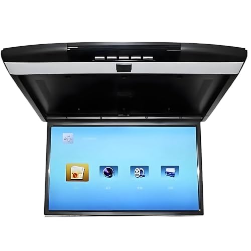 Ymnogjie 17.3in Car Overhead Monitor,Monitor Tetto Auto Wide HD IPS Flip Down 1080p,Schermo Tft Ultrasottile 16:9,Montaggio a Soffitto con Bluetooth/HDMI/USB/SD/FM,Lettore Mp5 Black