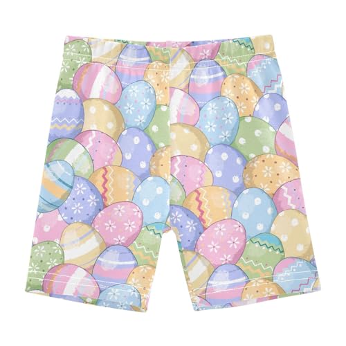 JHKKU Girls Cute Easter Eggs Shorts Cotton Cartwheel Bike Kids Biker Under Dress Dance Short Girl Clothes 10Y