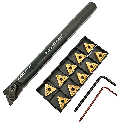 Image of 5 /8'' x 7'' Carbide Indexable Boring Bar Turning Tool Holder S16Q-MTJNR16 with 10pcs TNMG331 / TNMG160404 Indexable Carbide Turning Inserts