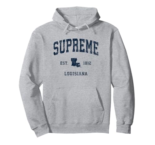 Design sportif vintage bleu marine Supreme Louisiana LA Sweat à Capuche