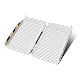 LIEKUMM 車椅子 スロープ 長さ61cm 幅広76cm 段差スロープ 耐荷重300kg 軽量アルミ製 折りたたみ 滑り止め ハンドル付き 段差解消 階段 玄関 室外 ガレージ ベビーカー 電動車椅子 台車 手押し車 自転車 高齢者 障害者へのサポート