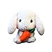 KiKa Monkey Cute Easter Lop Rabbit Model Pillow Long Ears Plush Bunny Soft Cushion (Zanahoria blanca, 23)