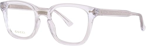 Gucci GG0184O 012 Crystal Square - Gafas para hombre, Cristal Transparente Cristal