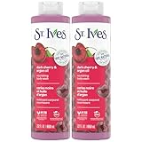 St. Ives Body Wash, Dark Cherry & Argan Oil Nourishing Shower Gel 2-Pack, 100% Natural Extracts, Cruelty-Free, 22 Oz Ea